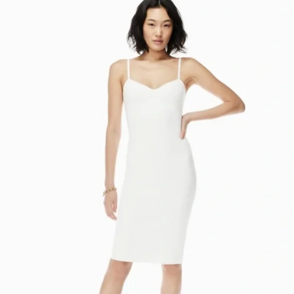 BNWT Babaton Lariat bodycon knee length dress white XS